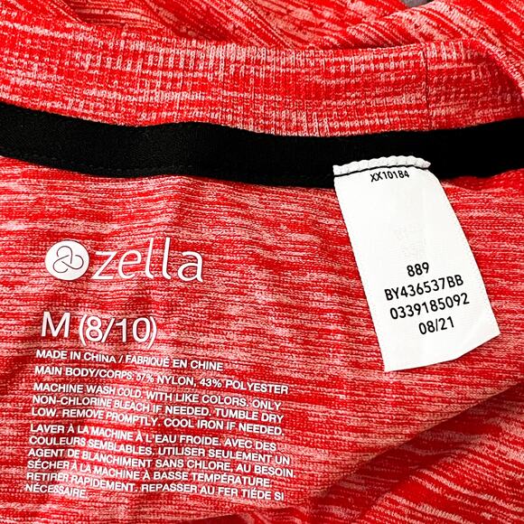Zella Seamless Crewneck Long Sleeve T-Shirt Red Couture Melange Girls size M NWT - Picture 6 of 8
